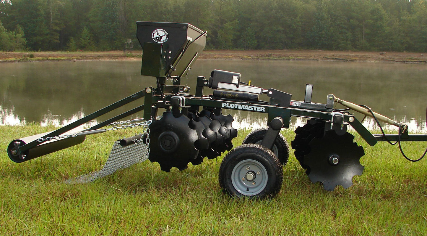 Plotmaster Hunter 400 | with Versa Seeder | Plow, Disk, Seed, Cultipack, Drag | 5-in-1 Food Plot Planter | For ATV/UTVs (500cc+) & Tractors (<30hp)