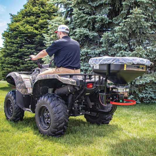 Fimco | ATV/UTV Dry Material Spreader | Model ATV-DMS-12V-2RC | Capacity 2.2 Cu Ft | Spread Width 5' to 45' | For UTVs & ATVs