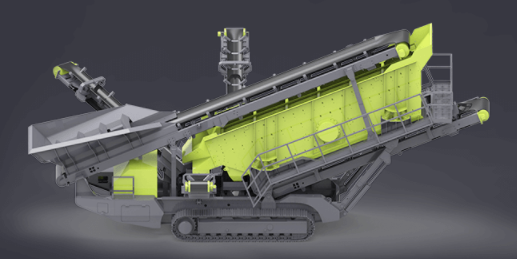 Upsen Crawler Movable Vibrating Screen | Model U-YK1860 | Diesel Engine 125 HP | Stock Bin Volume 1.5 Cubic Meter