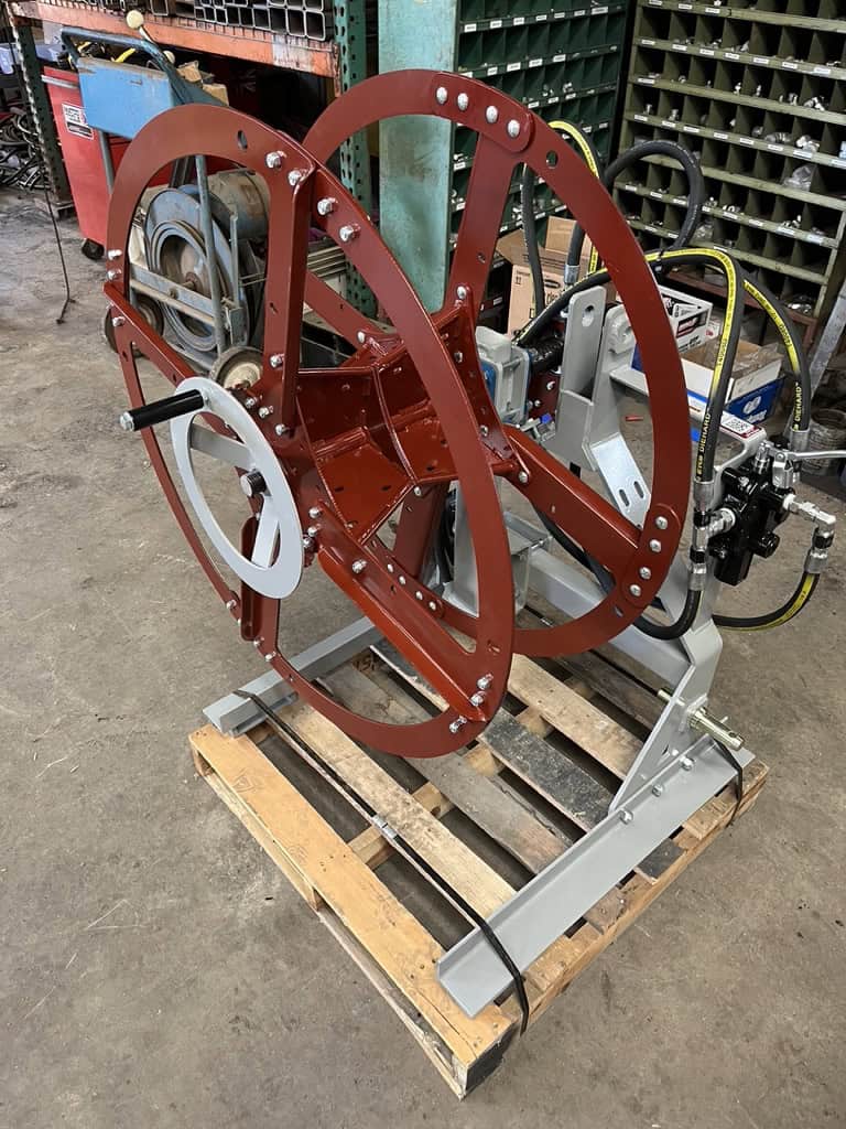 Agrishield Hydraulic 3PT. Universal Winder | Spool Diameter 36" | Hydraulic Oil Flow 5-8+ GPM | For Skid Steers & Tractors