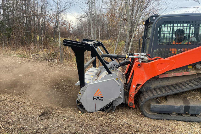 FAE | UML/SSL VT & SONIC Forestry Mulcher | Models 150 & 175 | Width 62" & 71.6" | Shreds Up to 7.9 Inches | Hydraulic Flow 115 & 200 GPM | For Skid Steers