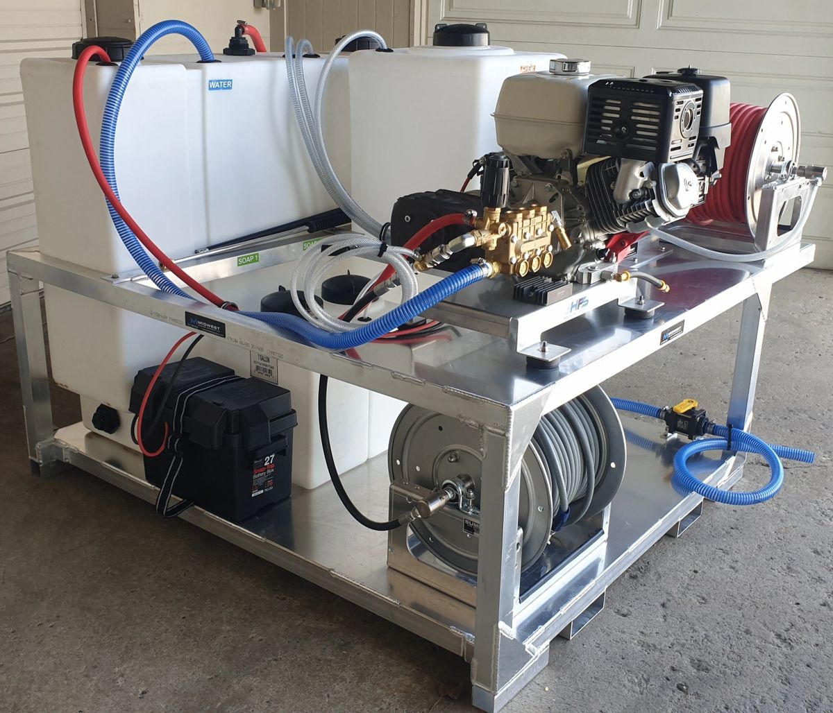 MWE 12 Volt Cyclone + PW Soft Wash & Pressure Washer Truck Skid