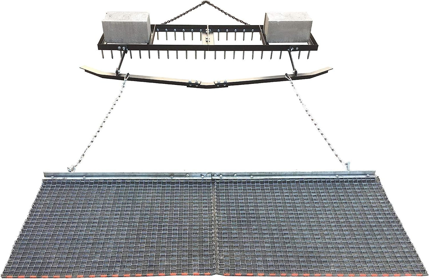 Field Tuff 6' Spike Drag W/Leveling Bar and Drag Mat YTF-618SDLBDM | Pull Type | For ATVs, UTVs, and Utility Tractors