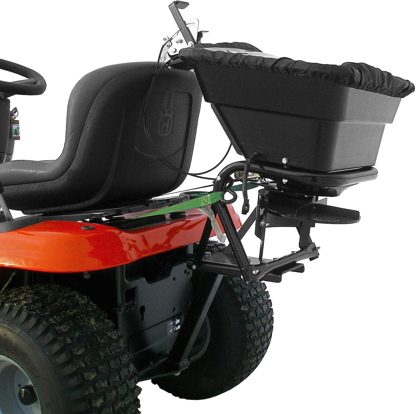 Field Tuff 80 lb. Lawn Tractor Spreader – Model AS-80LT12 | Horsepower 15–25 HP / 350cc+ | For Tractors
