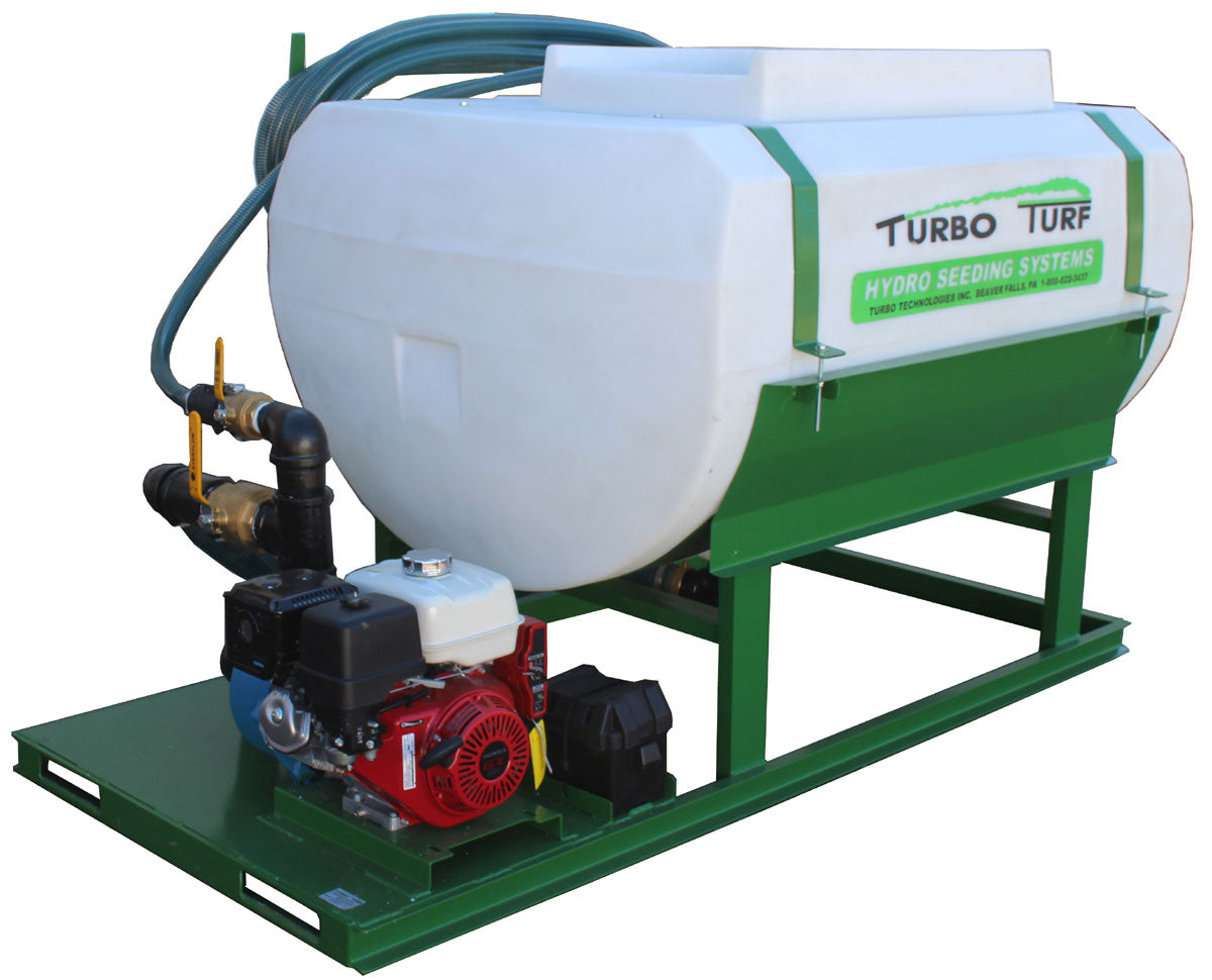 Turbo Turf Hydroseeder | Model HS-400-EH & HS-400-EH-P | Width 62" | Capacity 400 Gallon | Engine Horsepower 13 HP | For Landscapers, Golf Courses, and Construction Sites