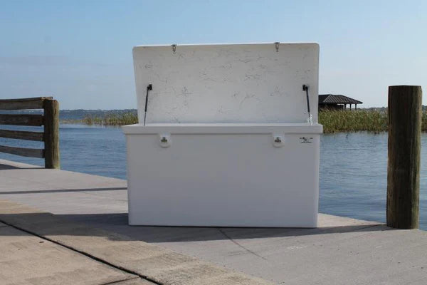 RIO MARINE CUSTOMS | Dock Box | Rough Water | Model RWDB80 | 80" W x 33" H x 29" D | UV-Resistant Gelcoat | For Marine Environments