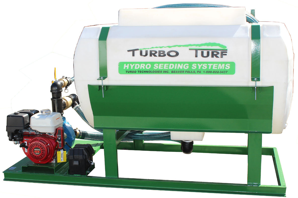 Turbo Turf Hydroseeder | Model HS-400-EH & HS-400-EH-P | Width 62" | Capacity 400 Gallon | Engine Horsepower 13 HP | For Landscapers, Golf Courses, and Construction Sites