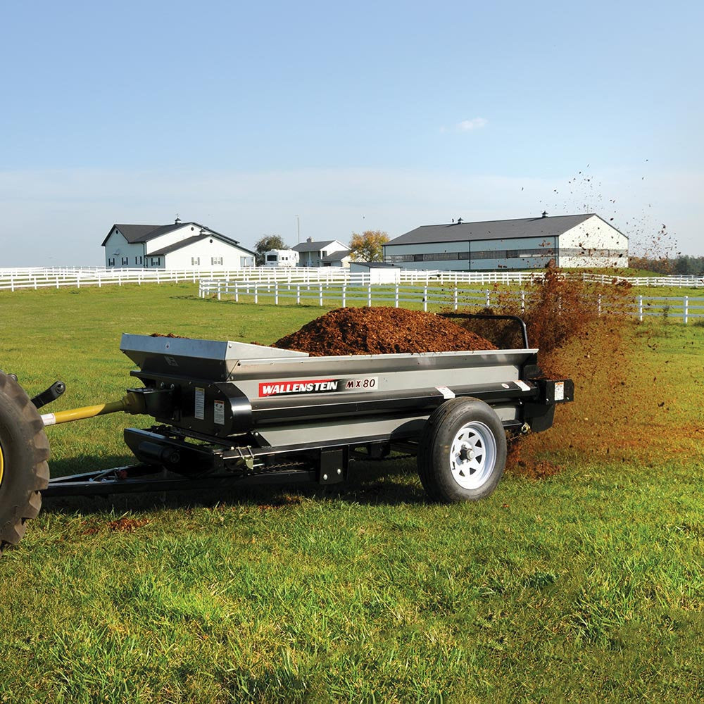 Wallenstein | Manure Spreader | MX Series | Width 48", 57" & 63" | Horsepower 12-50 HP | For Tractors & Lawn Mowers