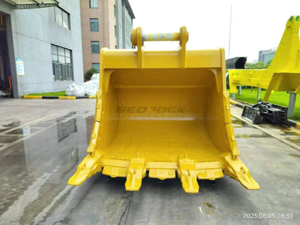 Bedrock Attachments Extreme Service Rock Bucket & Adjuster GP | Model EB374WB2XD-83-4.6 | Width 83-Inch | Capacity 4.62 CU M | Machine Size 70-90 Tons | For Excavators CAT 374