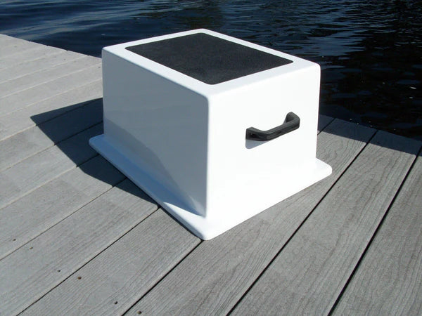 RIO MARINE CUSTOMS | Sea Line Step Box | Model SLSB01 | 22" W x 18" D x 12" H | Reliable and Stylish Access | For Dock & Deck