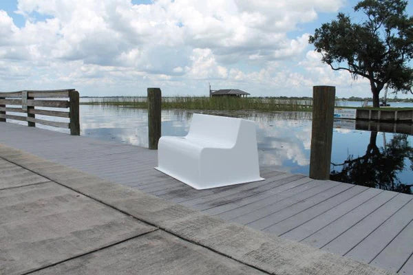 RIO MARINE CUSTOMS | Fiberglass Bench Seat | Model CMBS01 | 43"L x 30"D | UV-Resistant Gelcoat | For Boats, Docks & Patios
