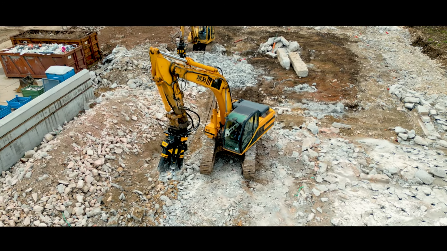MB Crusher Demolition Pulverizer | Model MB-PT1150 | Jaws Width 25" | Machine Size 12–19 Tons | For Excavators