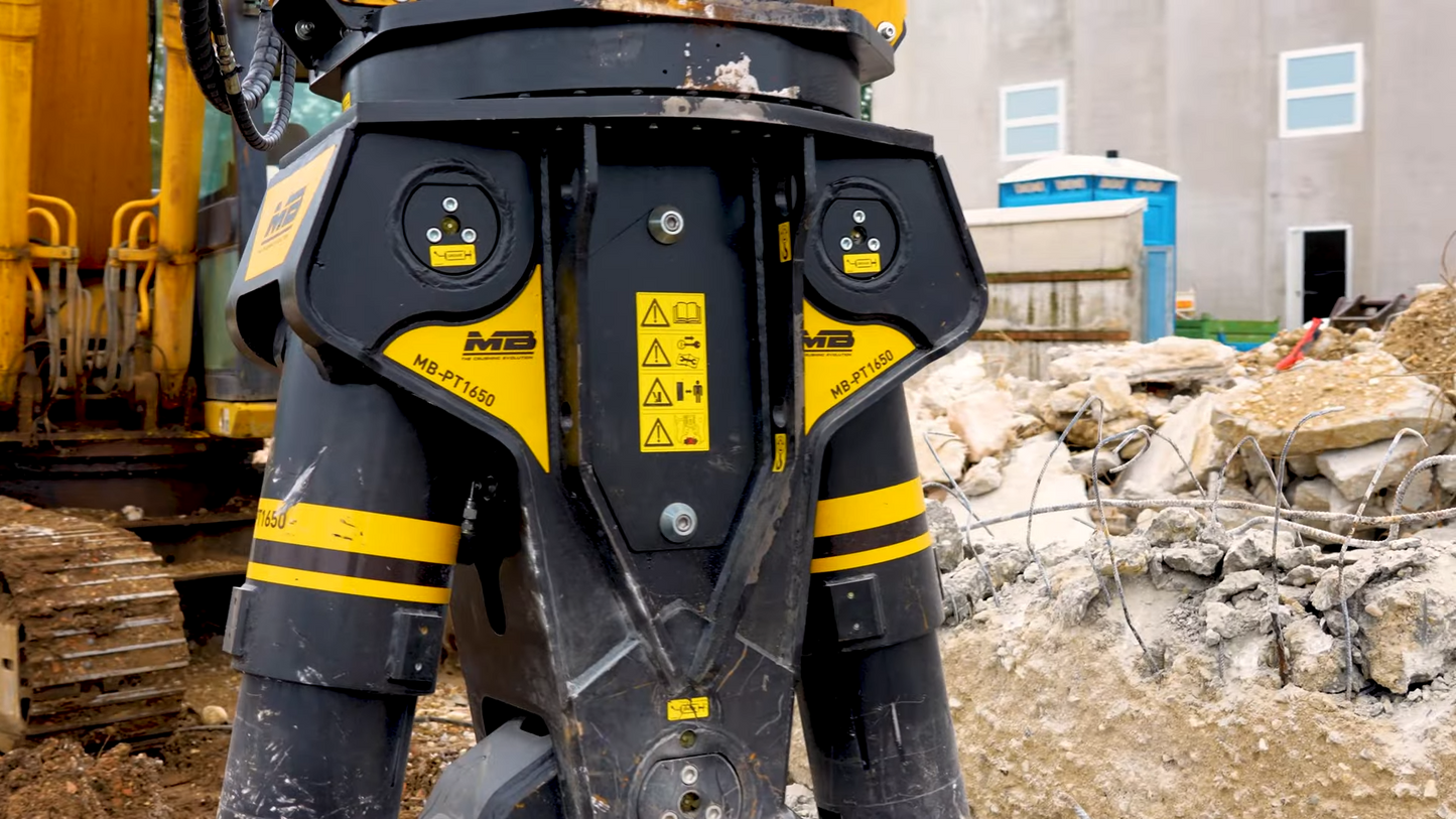 MB Crusher Demolition Pulverizer | Model MB-PT1150 | Jaws Width 25" | Machine Size 12–19 Tons | For Excavators