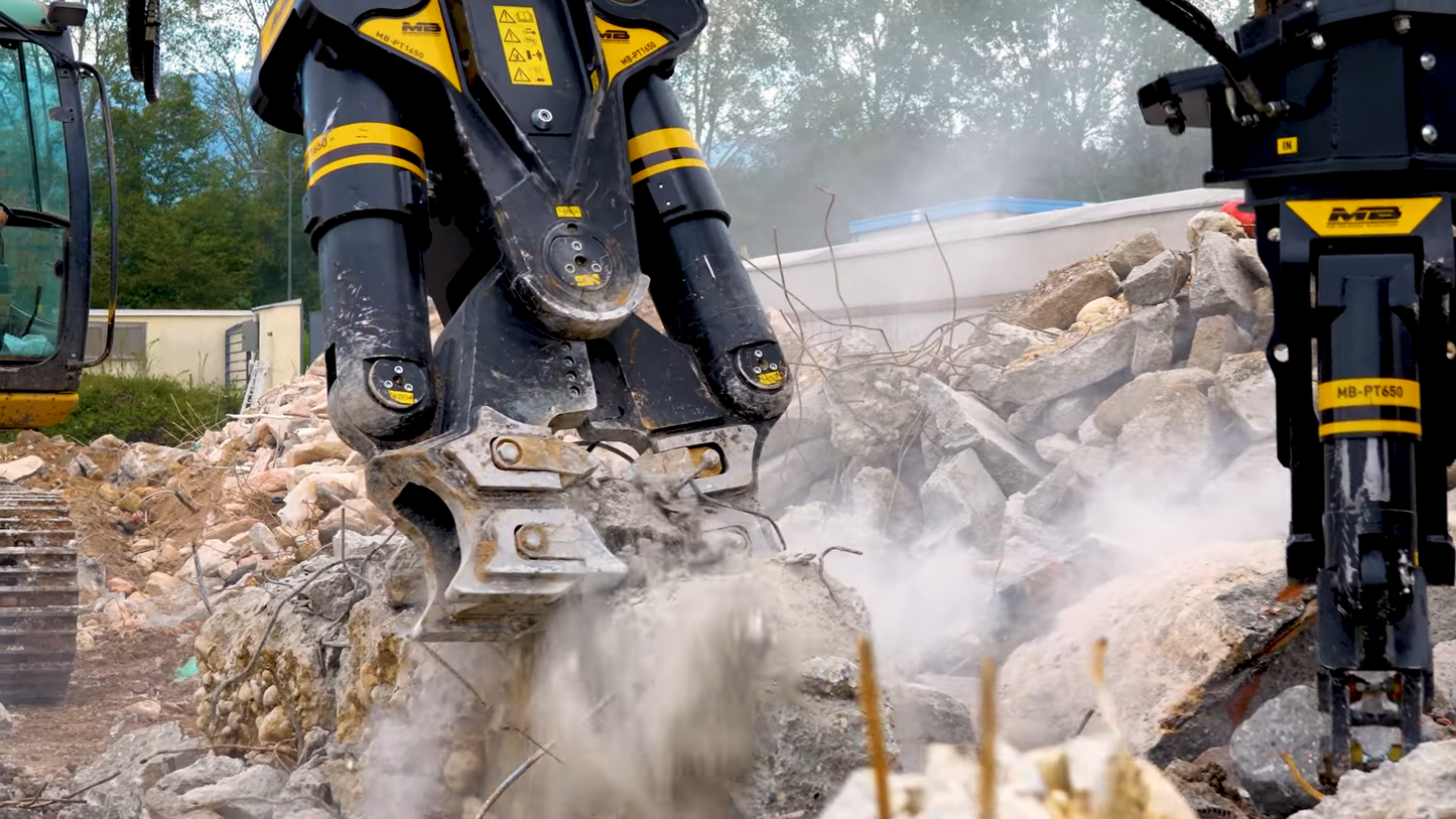MB Crusher Demolition Pulverizer | Model MB-PT1150 | Jaws Width 25" | Machine Size 12–19 Tons | For Excavators