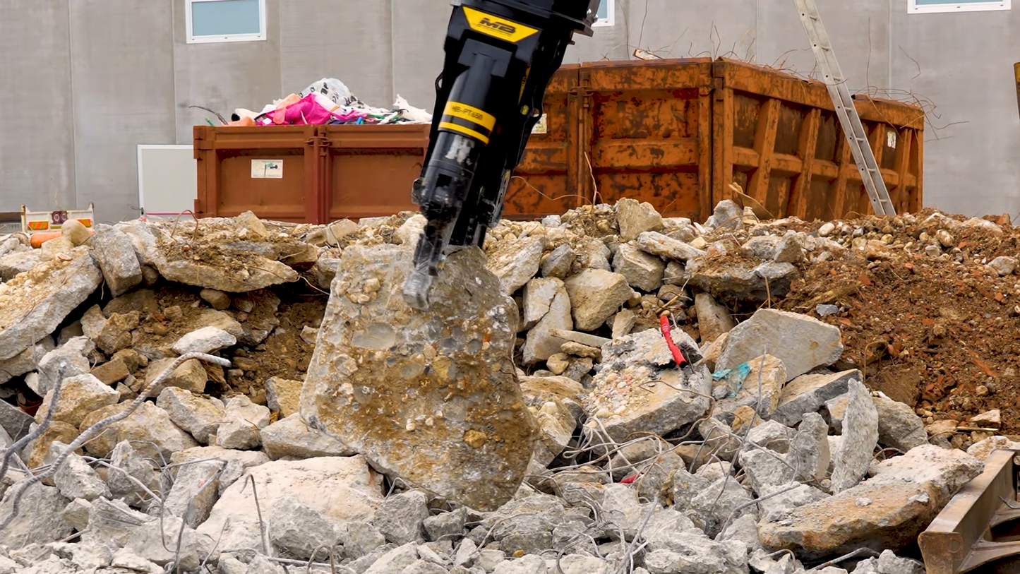 MB Crusher Demolition Pulverizer | Model MB-PT1150 | Jaws Width 25" | Machine Size 12–19 Tons | For Excavators