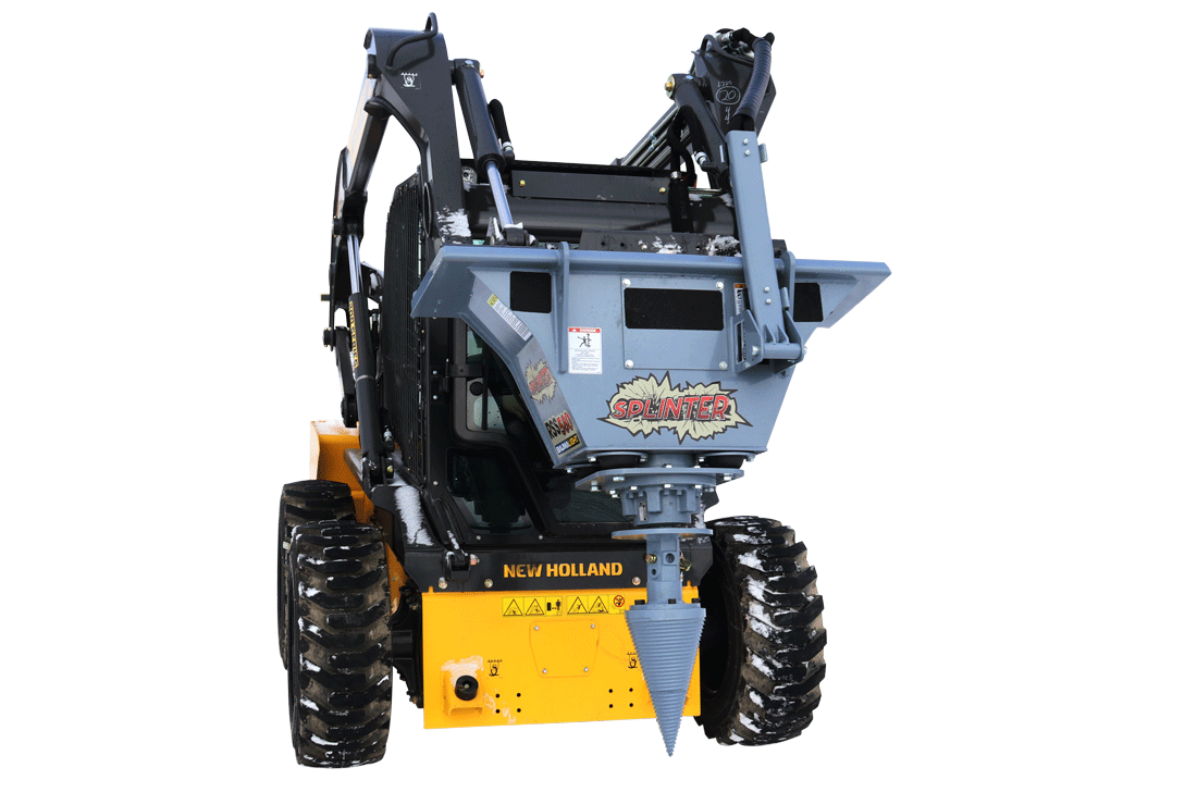 Baumalight Log Splitter 8-Bolt Flange Mount | Model RSS380/D002507 | 14" x 8" Cone Attachment Size | For Skid Steer