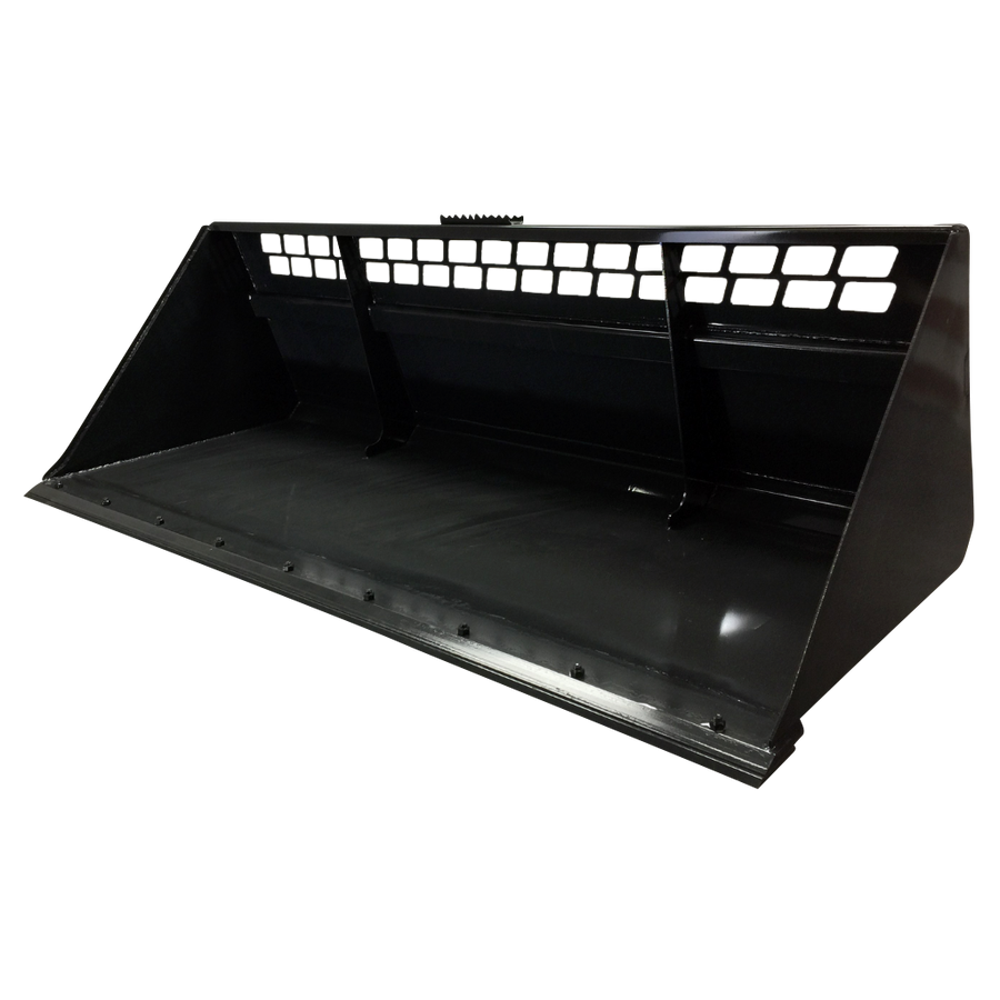 STOUT | Heavy Duty Snow Bucket with Bolt-On Double Edge | 72", 84", & 96" Widths | Capacity Up to 1.22 yd³ | For Skid Steers