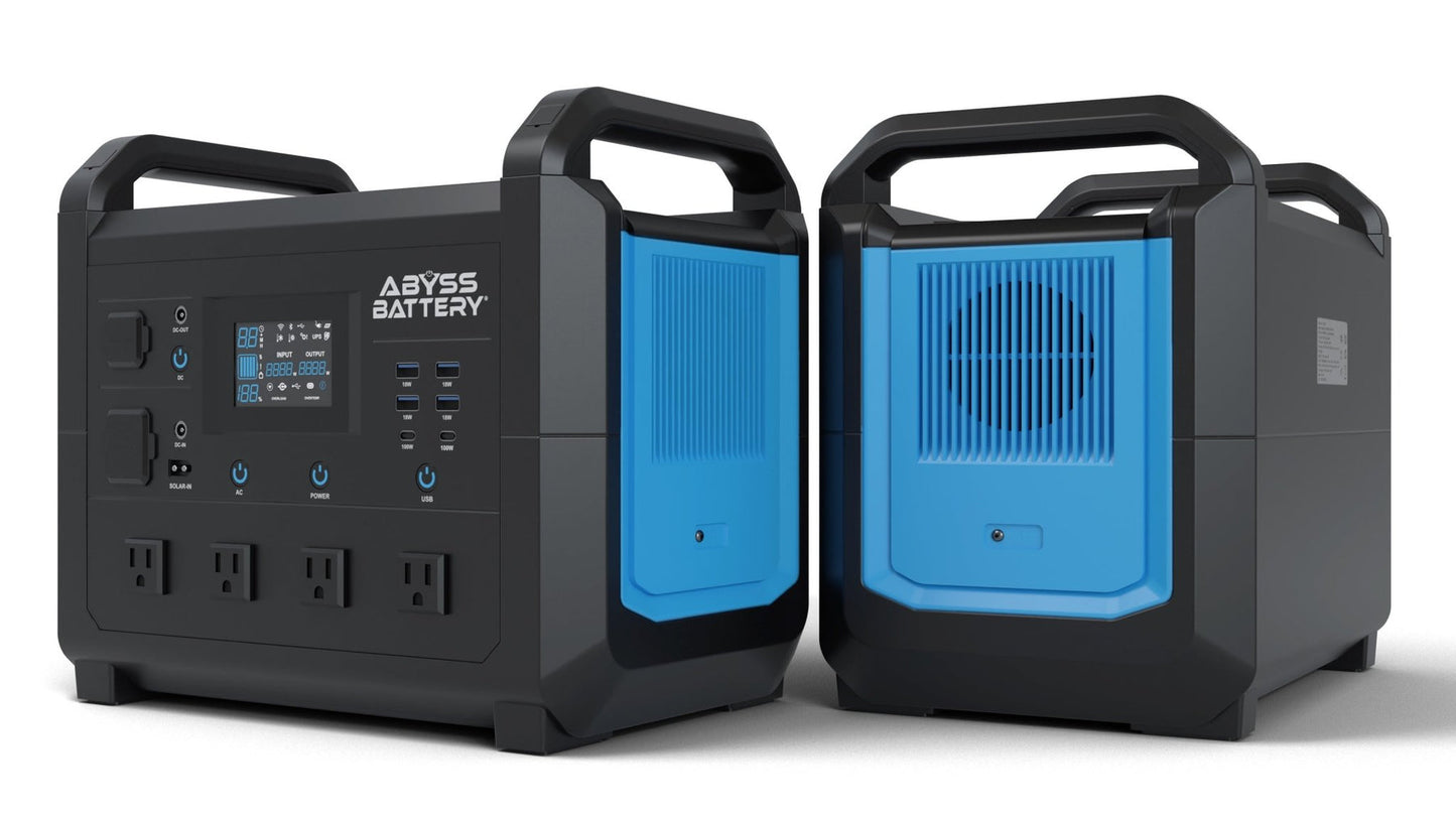 ABYSS® | AB-1600W | Portable Power Station | Nominal Power 1600W / 1536Wh | LiFePO4 Battery | For Camping, RVs, Home & Off-Grid Adventures