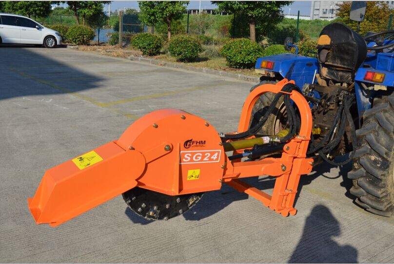 Farmer Helper | 2-Way Hydraulic Stump Grinder | Model FH-SG24-PRO | 24" Cutting Wheel | Dual Direction Carbide Teeth | Horsepower 30 To 50 HP | For Tractors