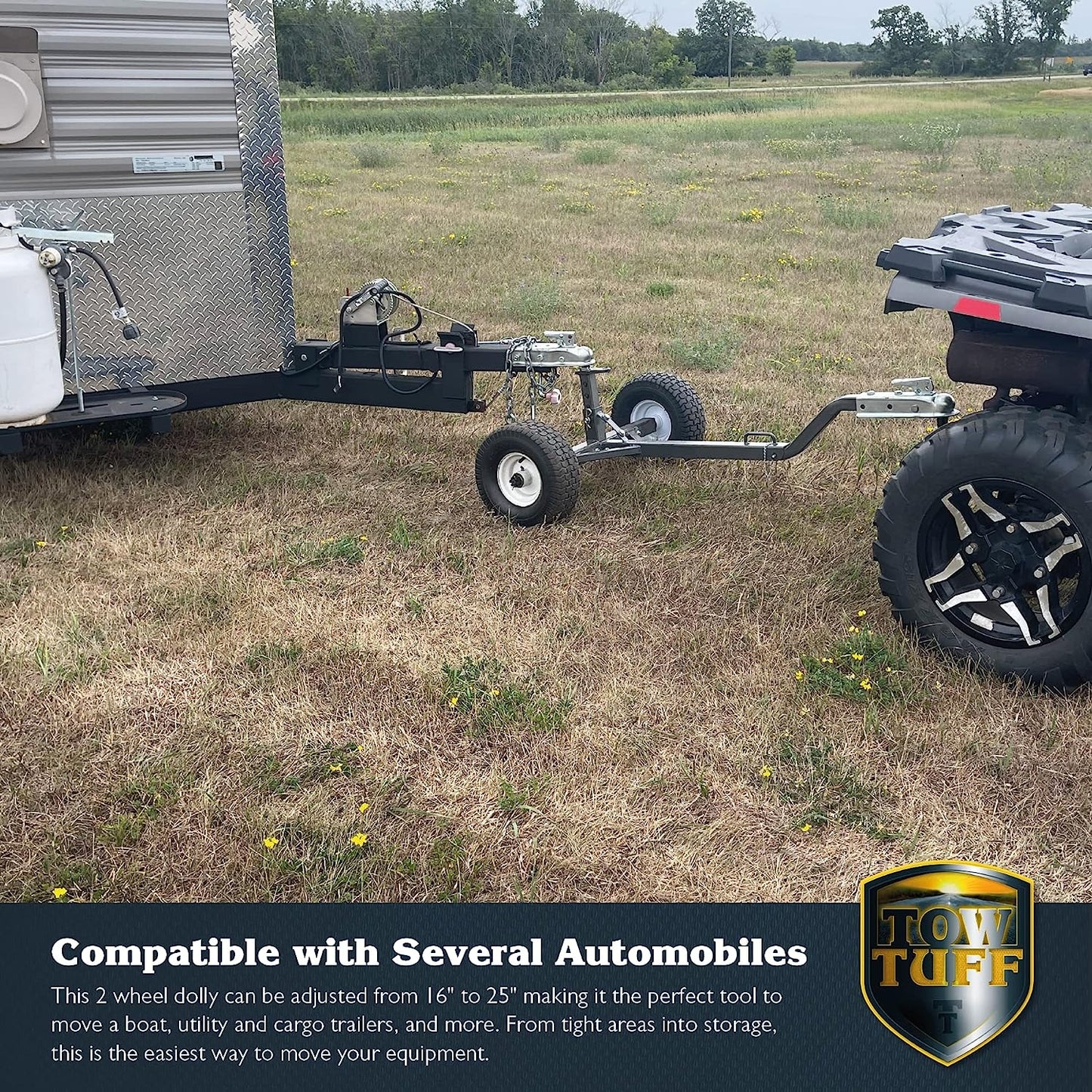Field Tuff 800 lb. Weight Distributing ATV Dolly – Adjustable Trailer Dolly | Model TMD-800ATV | Towing Power 12-20 HP | For ATV/ UTV