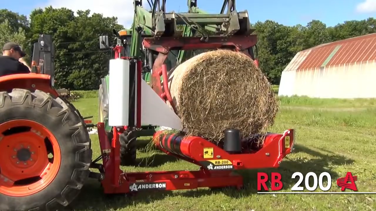 Anderson | Single Bale Wrapper | RB 200/T6-QA200 | Up to 5'6" Bale Height | 30 Bales/Hour | Hydraulic Flow 8 GPM | For Skid Steer