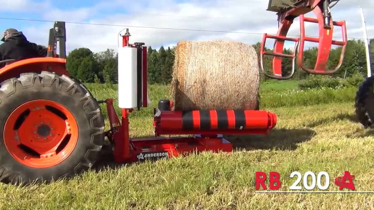 Anderson | Single Bale Wrapper | RB 200/T6-QA200 | Up to 5'6" Bale Height | 30 Bales/Hour | Hydraulic Flow 8 GPM | For Skid Steer