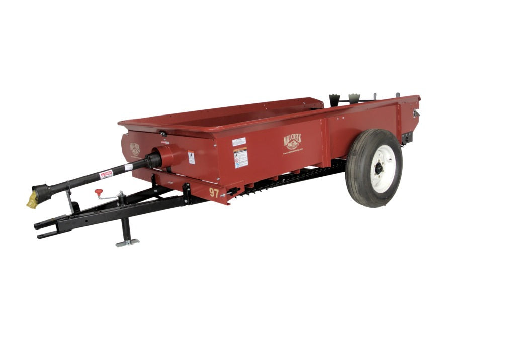 Millcreek | Full-Size Manure Spreader | Models 97 & 127 | Width 55″ To 62.5″ | Horsepower 25 To 28 HP | For Tractor