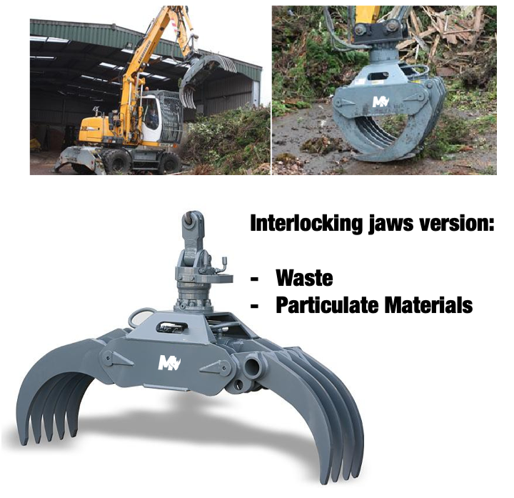 Mazio Forestry Tools Heavy Duty Log Grapple | LGE Series | Frame Width 23.2"-34.3" | Machine Size 3-26 Ton | For Excavators