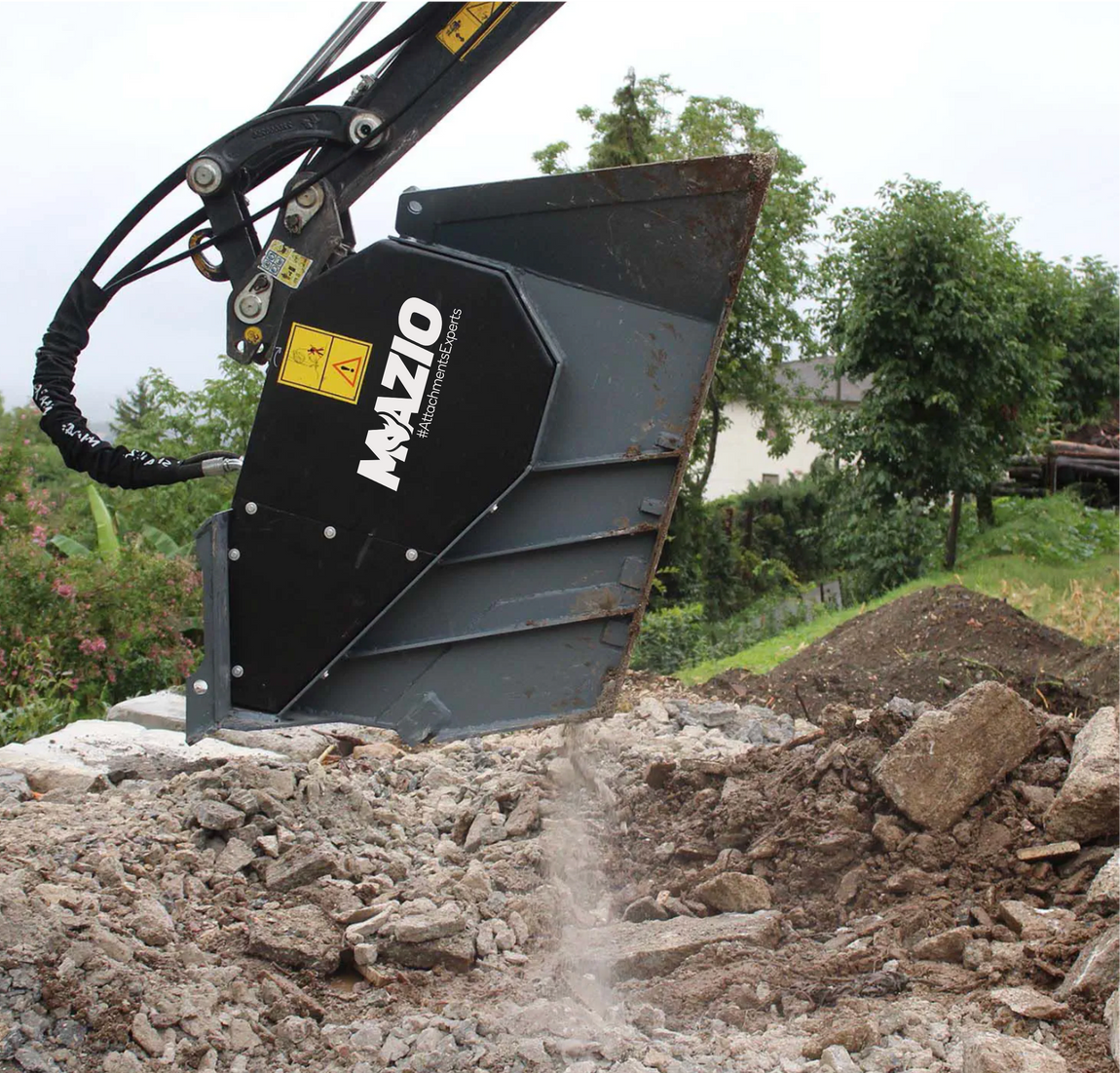 Mazio Skid Steer Loader Crusher Bucket | SSL Crusher-15 & SSL Crusher-20 | Output Size 15-80mm | For Skid Steer