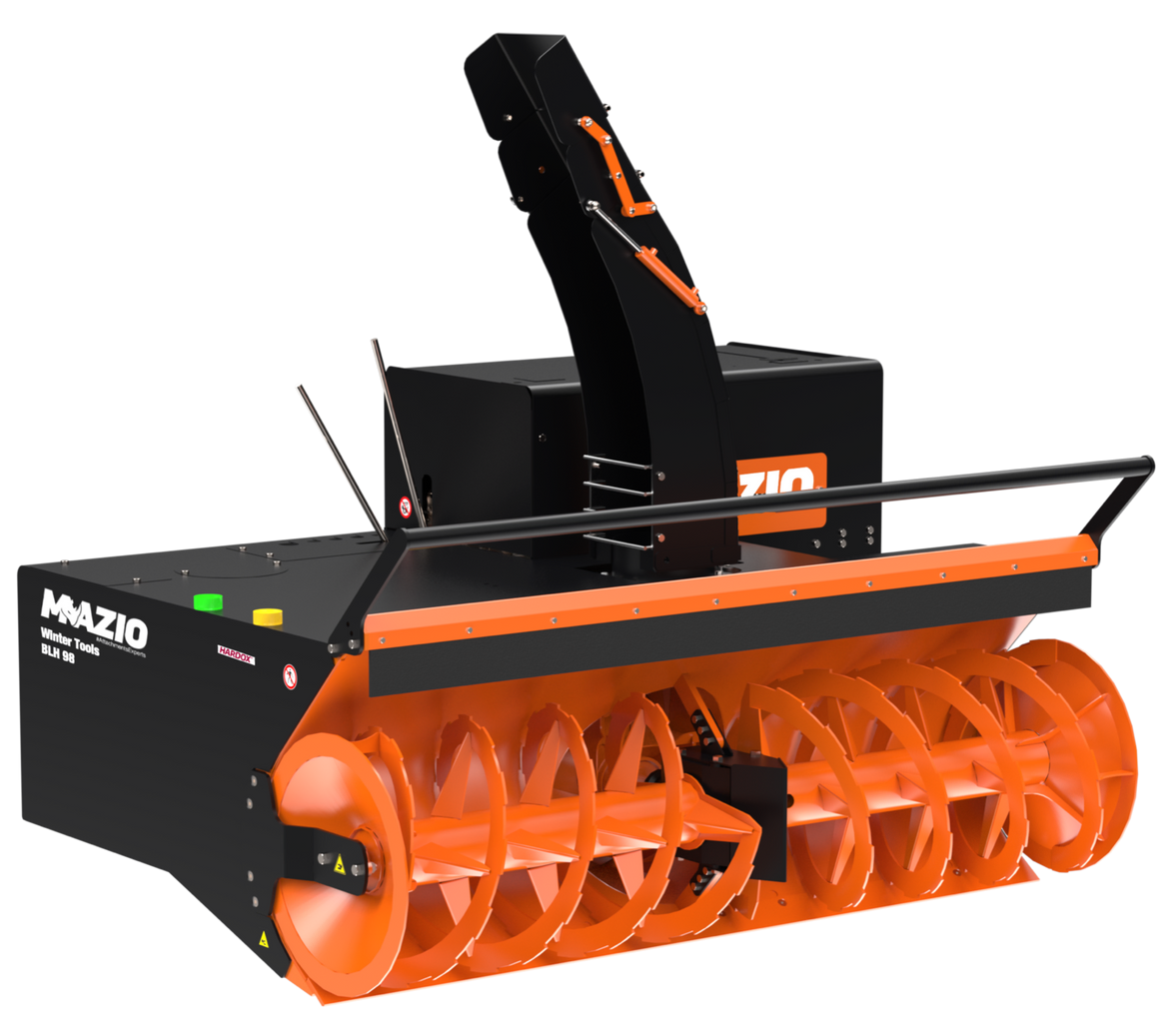 Mazio Winter Tools Two Stages Snow Blowers | Working Width 61"-98.4" | Hydraulic Flow Range 15-24 GPM | For Skid Steer Loaders