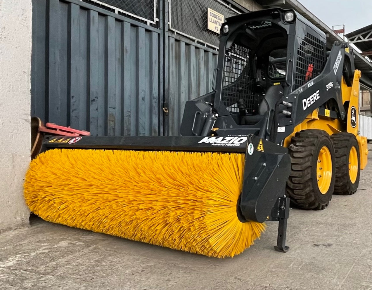 Mazio Angled Broom Angled Sweeper | Width 61"-108" | Hydraulic Flow Range 15–30 GPM | For Skid Steers