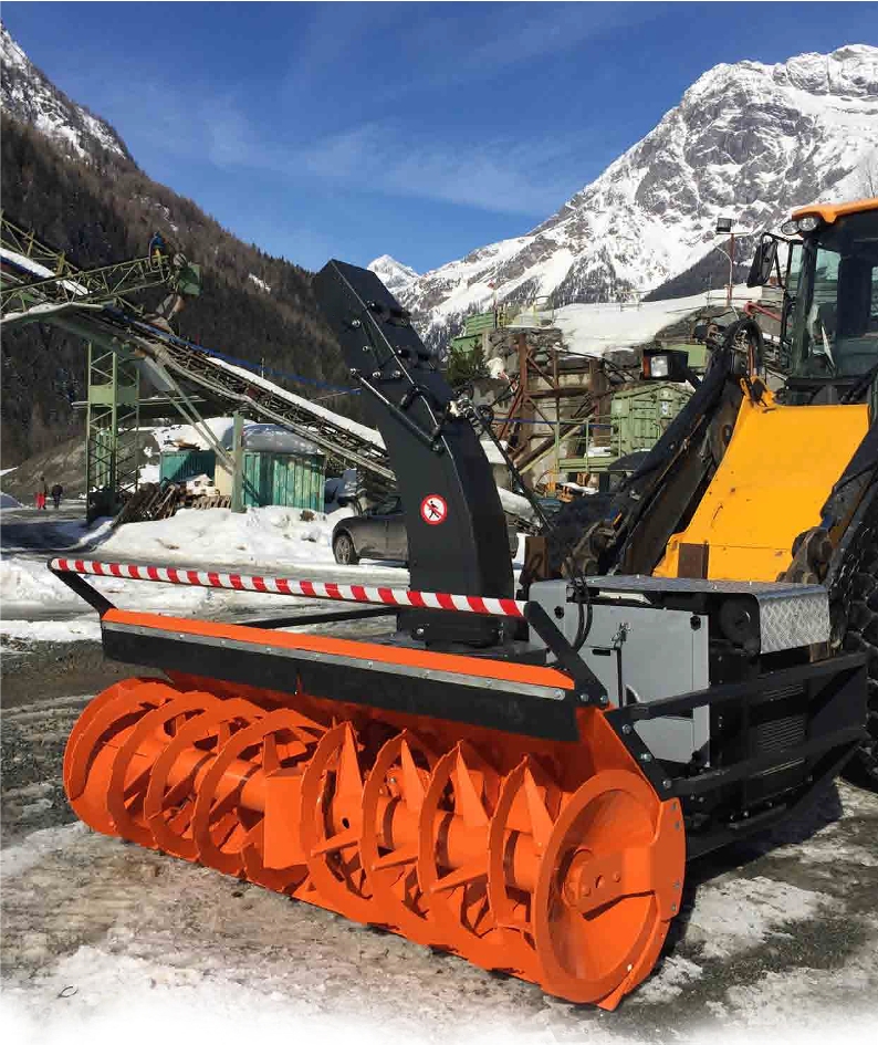 Mazio Winter Tools Two Stages Snow Blowers | Working Width 61"-98.4" | Hydraulic Flow Range 15-24 GPM | For Skid Steer Loaders