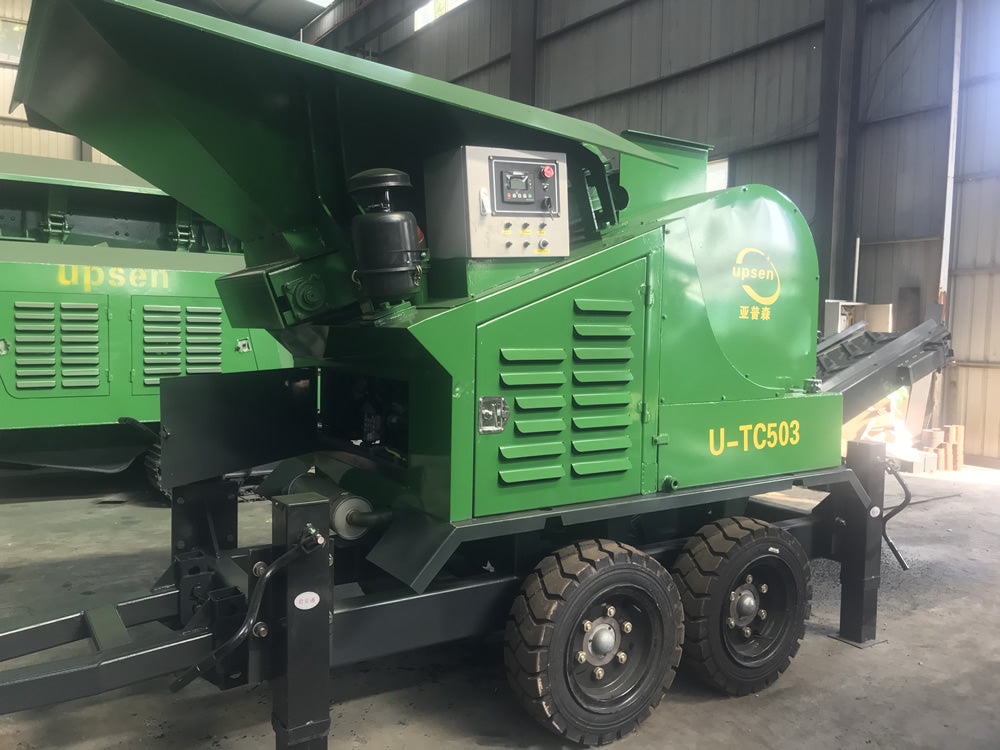 Upsen Mini Wheel Tire Mobile Jaw Crusher | Model U-TC503 | Stock Bin Volume 0.8 Cubic Meter | Capacity 10-30t/h | Diesel Engine 40 KW