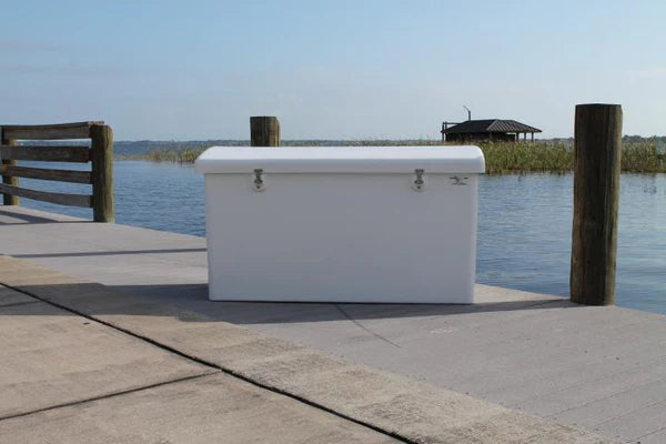 RIO MARINE CUSTOMS | Dock Box | Rough Water | Model RWDB80 | 80" W x 33" H x 29" D | UV-Resistant Gelcoat | For Marine Environments