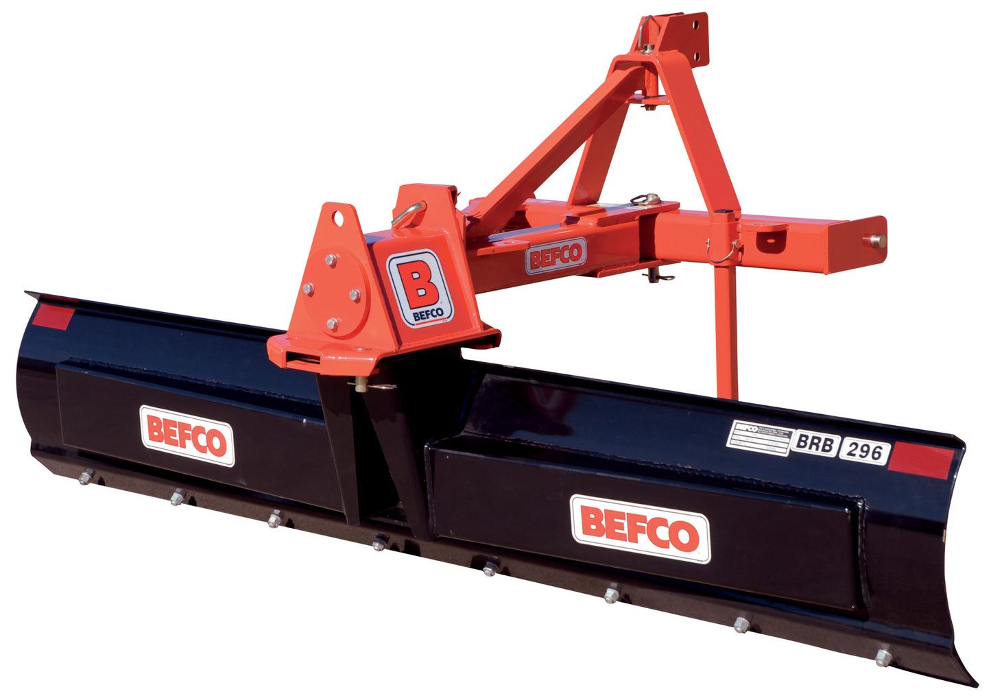 Befco | Heavy-Duty Rear Blade | Model BRB-284 & BRB-296 | Working Width 84″ To 96″ | Up to 60° Angle, 21″ Offset, 30° Tilt | Horsepower 30 To 80 HP | For Tractors