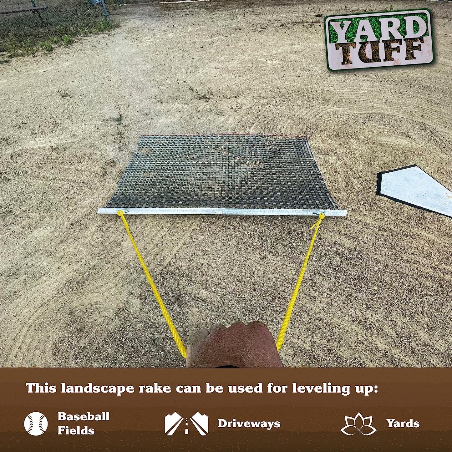 Field Tuff 5' x 3' Drag Mat – Galvanized Steel Mesh, Manual Tow