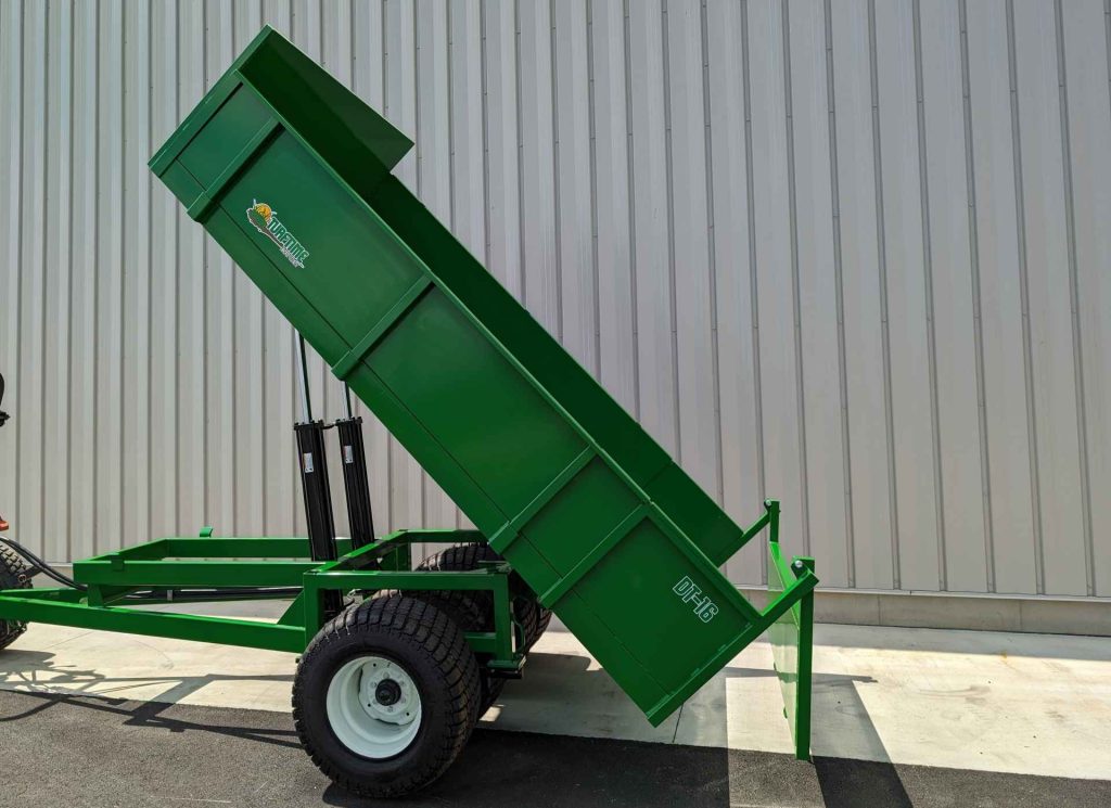 TurfTime Heavy-Duty Dump Trailer | Model DT-16 | Overall Width 86" | Trailer Capacity 8 Tons | Horsepower 50-75 HP | For Tractors