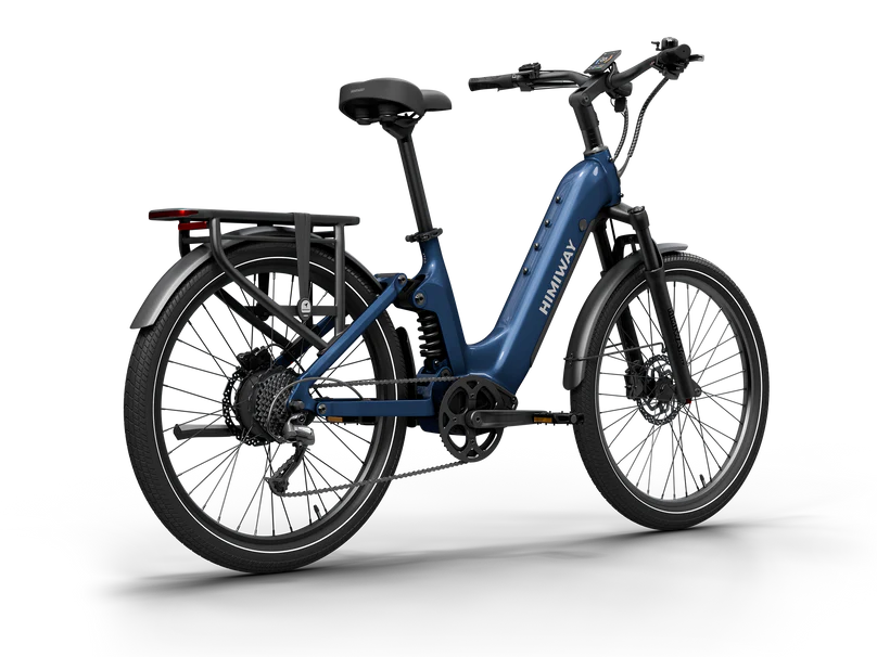 Himiway | Electric Bike | Model A7 Commuter | 27.5 x 2.4” Tires | 750W Hub Motor | 65 Mile Range | 400 lb Payload | Full Suspension Comfort | For Urban Comfort & All-Terrain Exploration