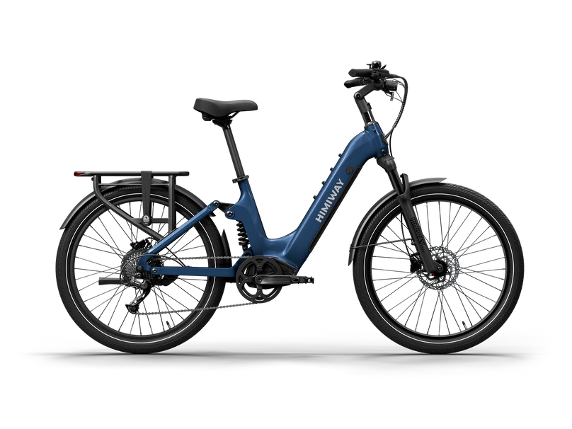 Himiway | Electric Bike | Model A7 Commuter | 27.5 x 2.4” Tires | 750W Hub Motor | 65 Mile Range | 400 lb Payload | Full Suspension Comfort | For Urban Comfort & All-Terrain Exploration