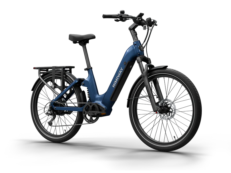 Himiway | Electric Bike | Model A7 Commuter | 27.5 x 2.4” Tires | 750W Hub Motor | 65 Mile Range | 400 lb Payload | Full Suspension Comfort | For Urban Comfort & All-Terrain Exploration