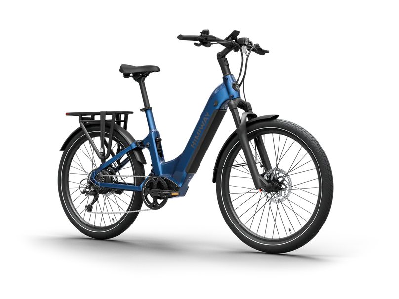 Himiway | Electric Bike | Model A7 Commuter | 27.5 x 2.4” Tires | 750W Hub Motor | 65 Mile Range | 400 lb Payload | Full Suspension Comfort | For Urban Comfort & All-Terrain Exploration