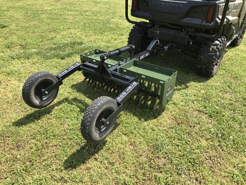 Dirt Dog ATV Equipment – Aerator | Model ARV Series | Overall Width 49", 62" & 74" inches | Horsepower 18–25 HP | For ATV/UTVs