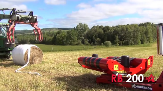 Anderson 3 PT. Single Bale Wrapper | Model RB-200 | Round Bale Diameter 5'6" inches | Wrapping Speed 30 Bales/h | Horsepower 55 HP | For Tractor