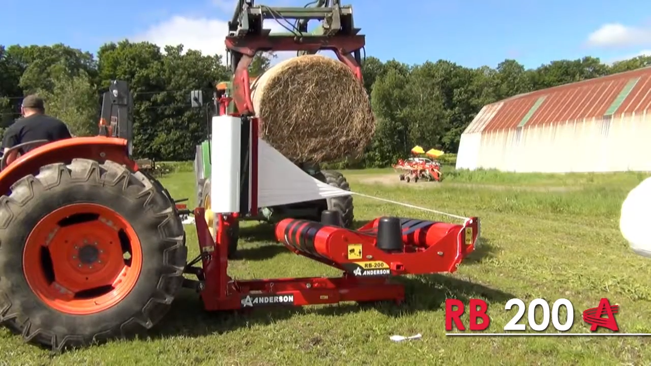 Anderson 3 PT. Single Bale Wrapper | Model RB-200 | Round Bale Diameter 5'6" inches | Wrapping Speed 30 Bales/h | Horsepower 55 HP | For Tractor