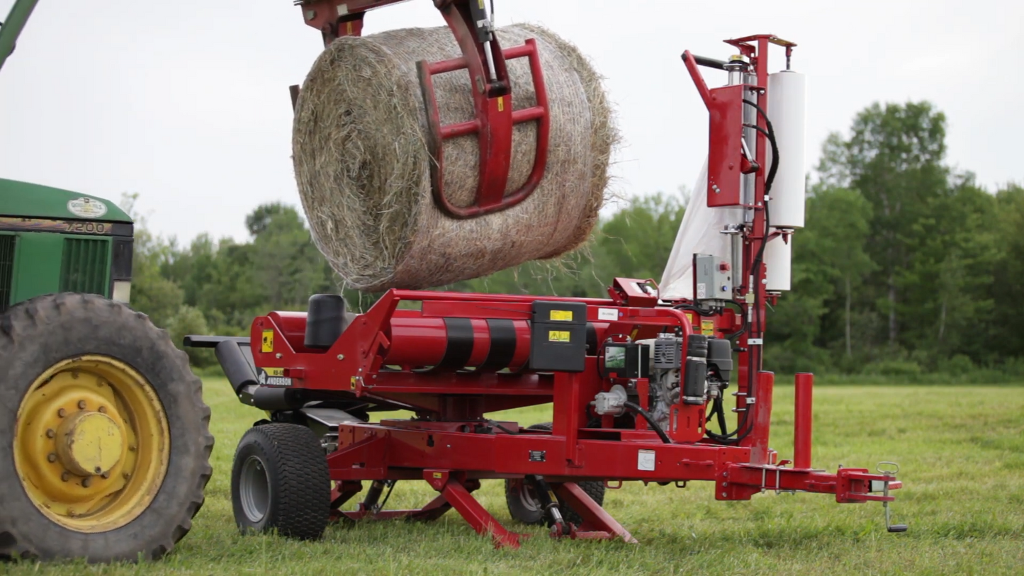 Anderson Single Bale Wrapper | Model RB-500 & RB-600 | Round Bale Diameter 5'6" inches | Wrapping Speed 40 Bales/h | Horsepower 50 - 65 HP | For Tractor