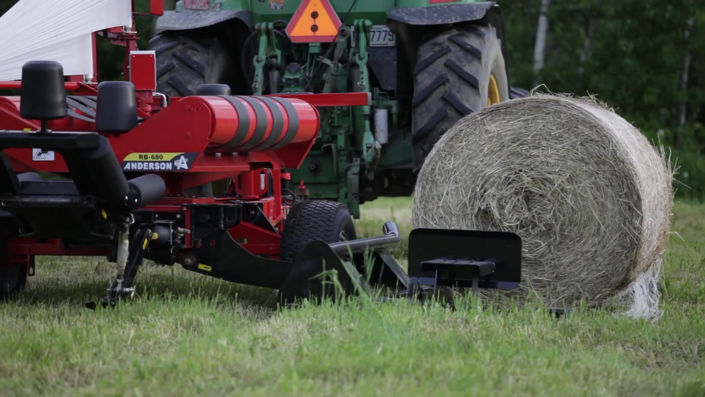 Anderson Single Bale Wrapper | Model RB-500 & RB-600 | Round Bale Diameter 5'6" inches | Wrapping Speed 40 Bales/h | Horsepower 50 - 65 HP | For Tractor