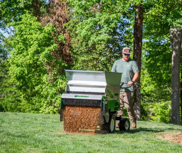 Earth & Turf | TruFlow | Push Spreader | 24D | 24" Spread Width | For Lawn Care & Landscaping