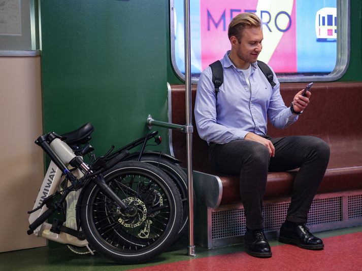 Himiway Foldable Electric Commuter Bike | Model B-3 | Length 63.8" | Battery 48V 15Ah | Range 70 Miles | 500W Hub Motor