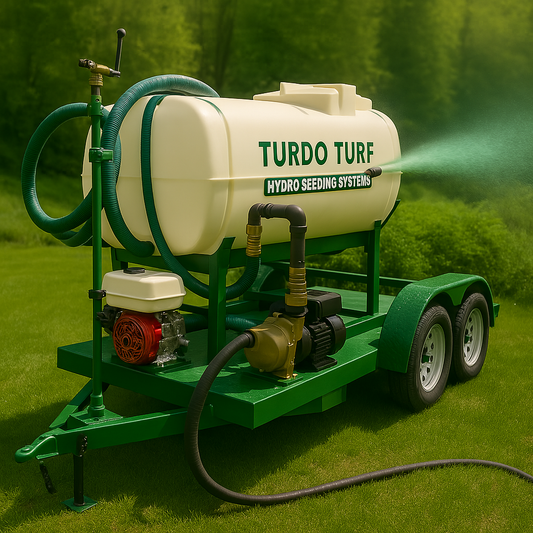 Turbo Turf Hydroseeder | Model HS-500-EH & HS-500-EH-P | 62” Width | Capacity 500 Gallon | Engine Horsepower 13 HP | For Landscapers & Golf Courses