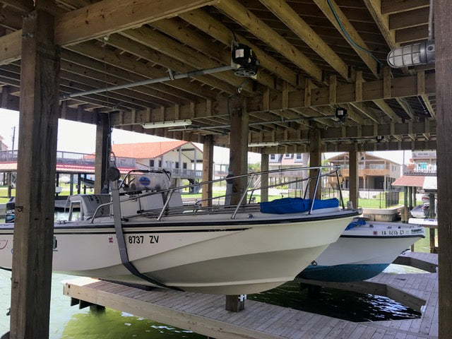 Boat Lift Distributors | 10,000 LB Salt Water Sling Lift | Model SKU001411-1 | 16' Slings | 1 HP Motor | Marine-Grade Stainless Steel Cable | For Saltwater Boats